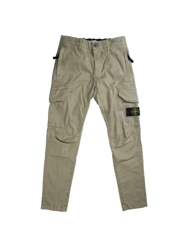 PANTALONE IN COTONE CON TASCONI BEIGE