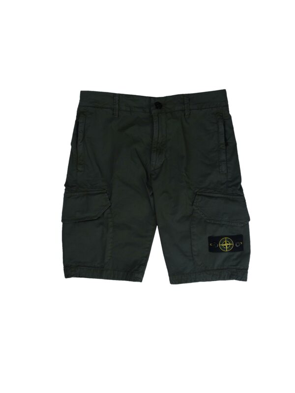 BERMUDA IN COTONE VERDE MILITARE
