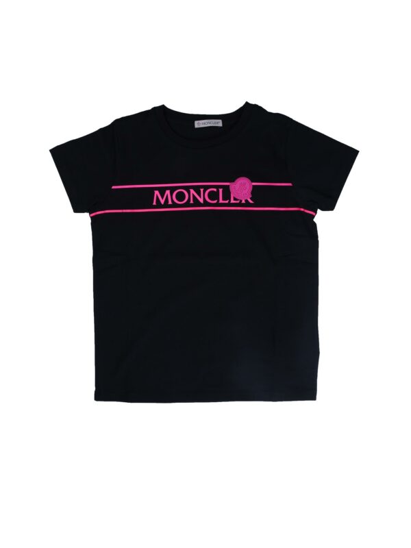 T SHIRT MANICA CORTA NERO SCRITTA FLUO