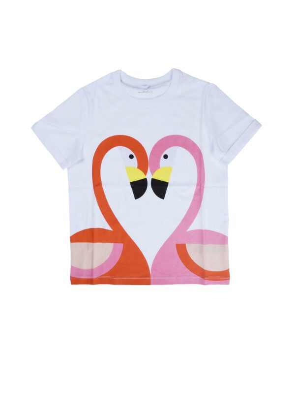 T-SHIRT  MANICA CORTA BIANCO FENICOTTERO