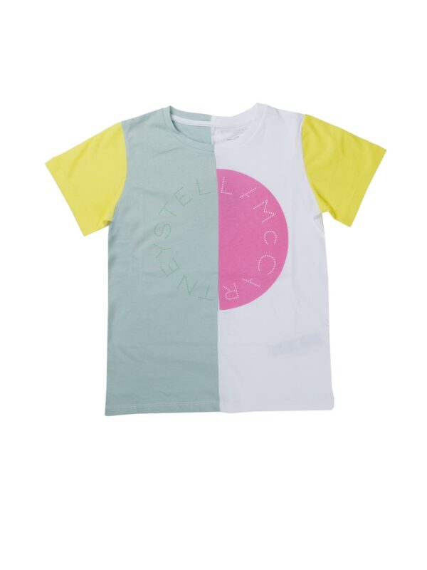 T-SHIRT LOGO DISK  VERDE GIALLO E BIANCO