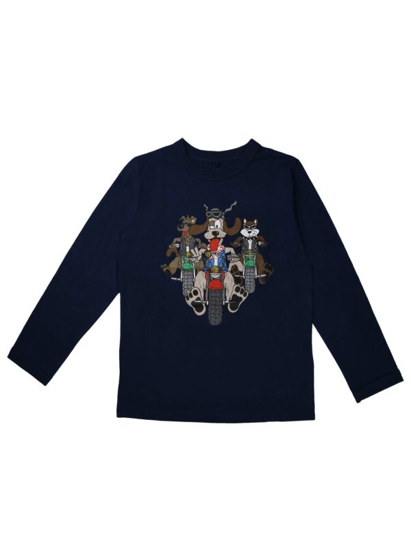 T SHIRT MANICA LUNGA BLU DOGGIE RIDERS