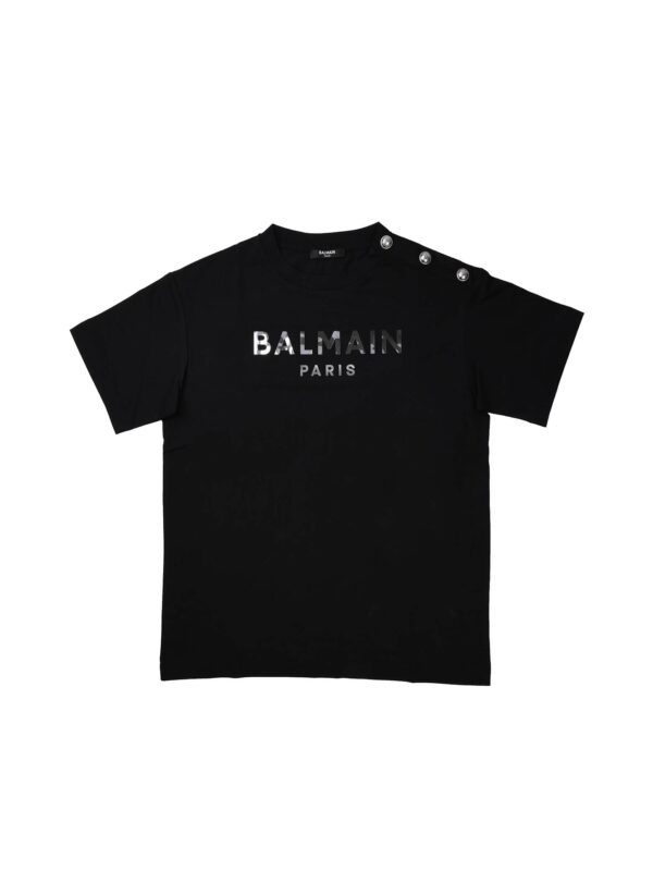 T SHIRT NERO MANICA CORTA CON BOTTONI