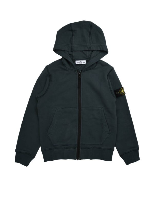 FELPA CON ZIP E CAPPUCCIO VERDONE
