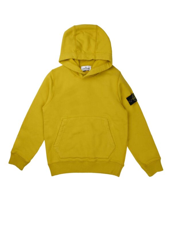 FELPA BASICA GIALLO CON CAPPUCCIO