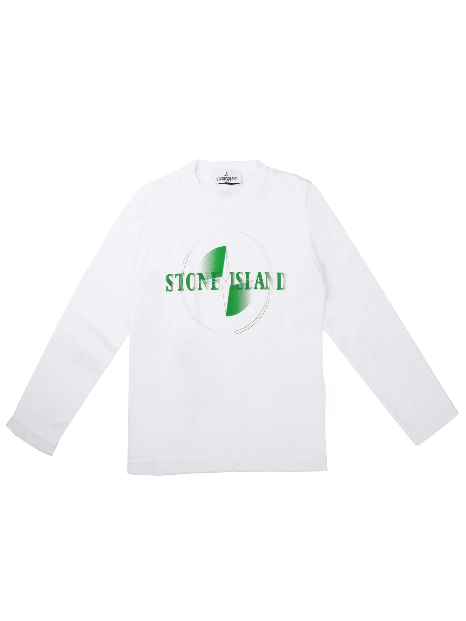 T SHIRT BIANCO MANICA LUNGA LOGO VERDE