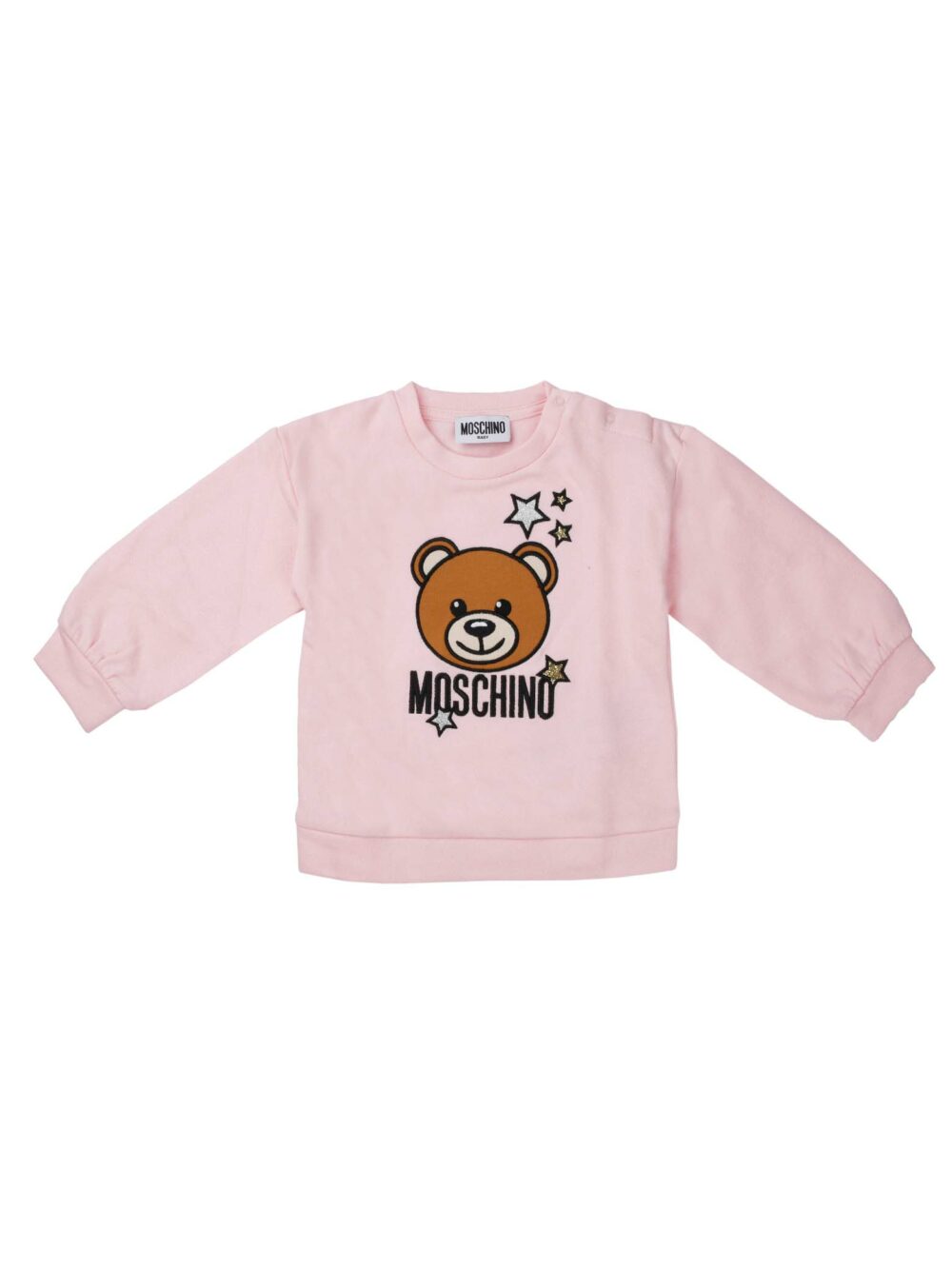 FELPA GIROCOLLO ROSA CON ORSO