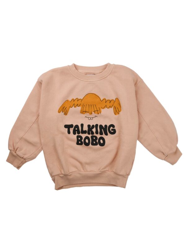 "FELPA GIROCOLLO ROSA ""GIRL TALK"""