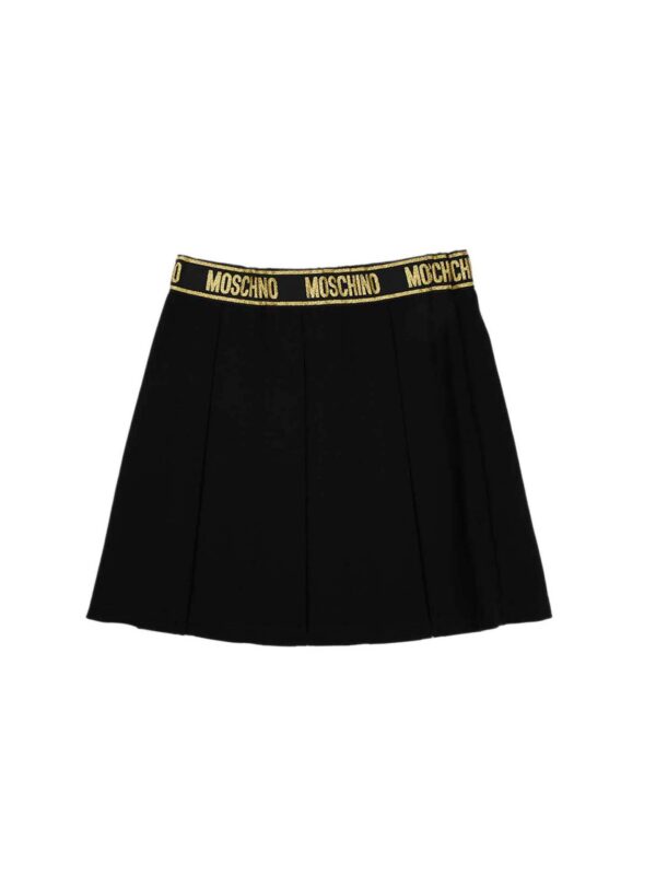 GONNA NERO CON ELASTICO LOGO ORO