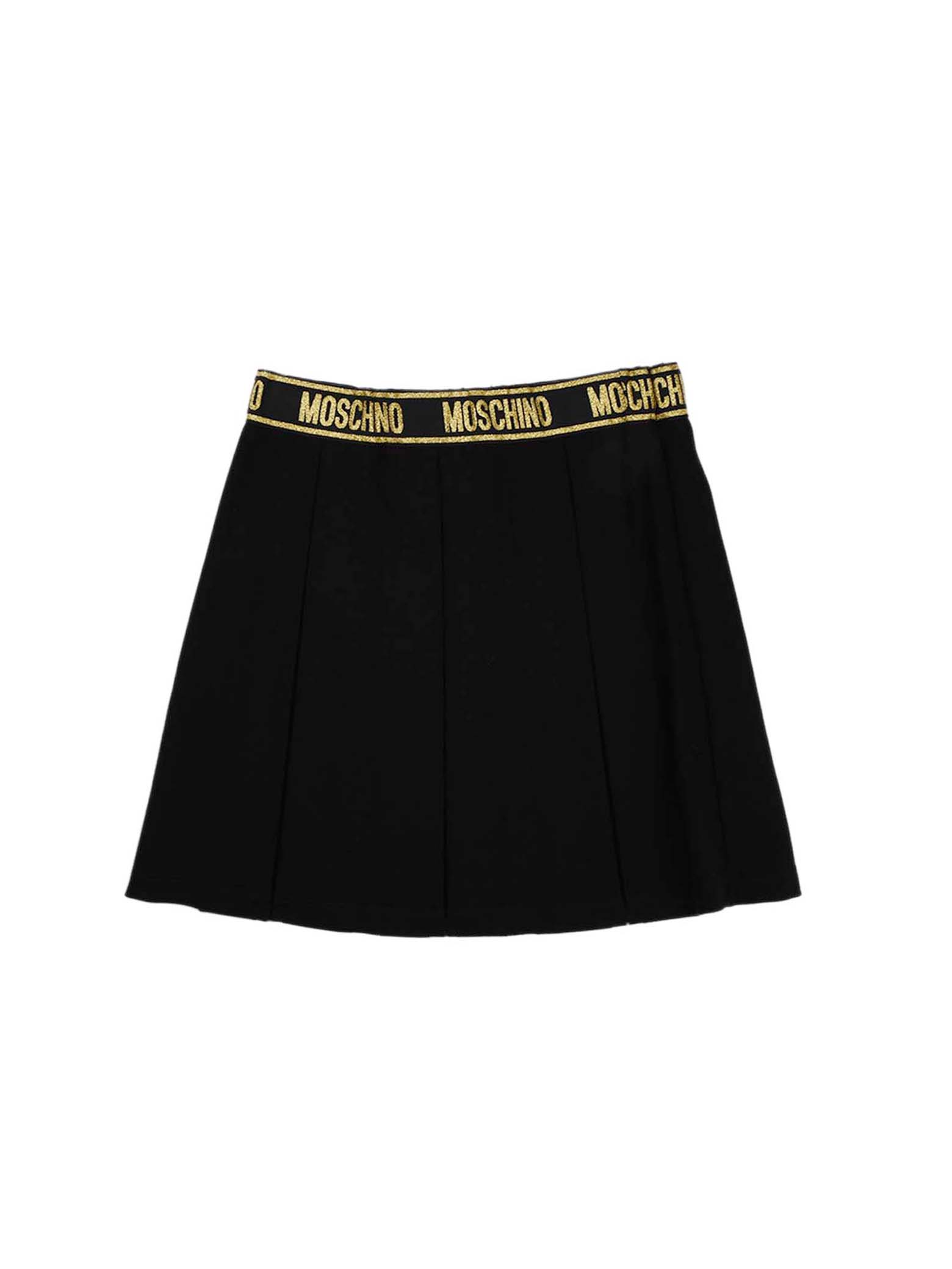 GONNA NERO CON ELASTICO LOGO ORO