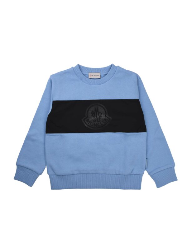 FELPA GIROCOLLO AZZURRO E NERO