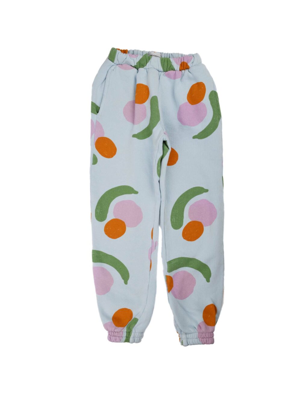 "PANTALONE IN FELPA AZZURRO ""FRUITS"""