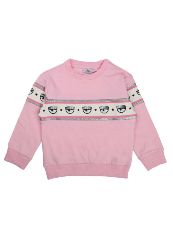 FELPA GIROCOLLO ROSA CON LOGO